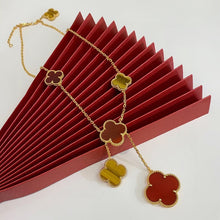 18K Magic Alhambra Six Motifs Carnelian Clover Necklace