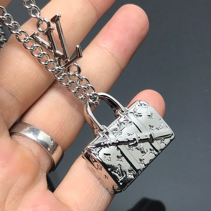 18K Louis Monogram Chain Bag Necklace