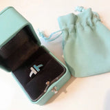 18K T Diamond & Turquoise Wire Ring