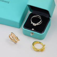 18K Rose Gold T Knot Double Row Ring