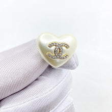 18K CC Pearl Heart Earrings