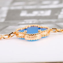 18K Vintage Alhambra Five Motifs Agate Clover Bracelet