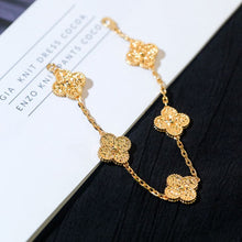 18K Rose Gold Five Motifs Clover Bracelet