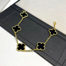 18K Vintage Alhambra Five Motifs Black Clover Bracelet