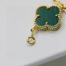 18K Vintage Alhambra Five Motifs Malachite Diamonds Clover Bracelet
