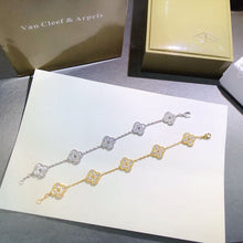 18K Vintage Alhambra Diamonds Clover Bracelet