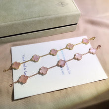 18K Vintage Alhambra Five Motifs Pink Opal Bracelet