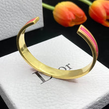 18K CD Pink Code Bangle Bracelet