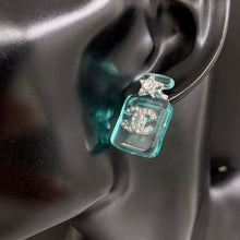18K CC Perfume Blue Bottle Earrings