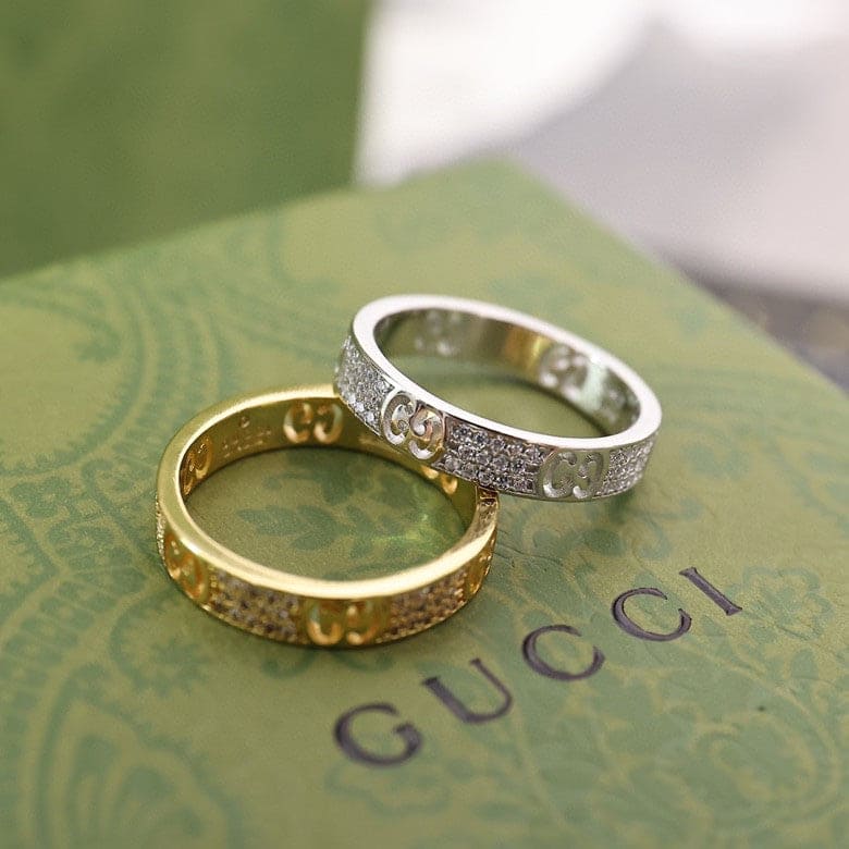 18K Double G Icon Full Diamonds Ring