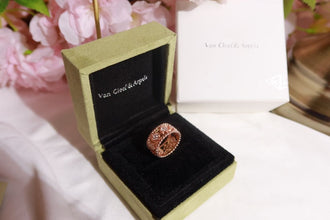 18K Rose Gold Perlée Clovers Ring