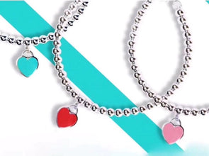 18K Return to Tiffany Red Heart Tag Bead Bracelet