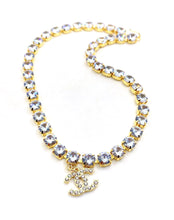 18K CC Crystals Chain Necklace