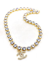 18K CC Crystals Chain Necklace