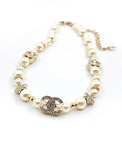 18K CC Pearl Diamonds Necklace