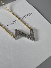 18K Louis Volt Upside Down Pendant Necklace