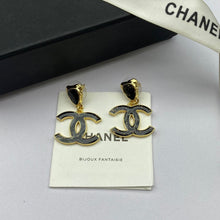 18K CC Classic Black Dangle Earrings