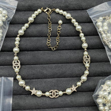 18K CC Pearls & Stars Necklace