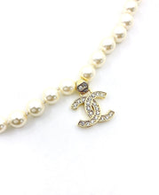 18K CC Diamonds Pearls Necklace