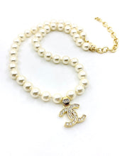 18K CC Diamonds Pearls Necklace