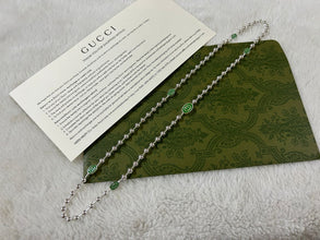 Double G Interlocking G Green Necklace