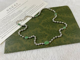 GG Interlocking G Green Necklace