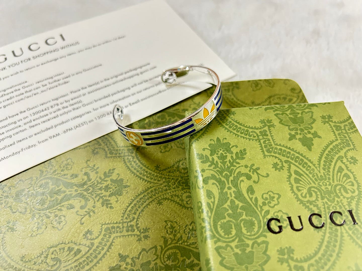 GG x Adidas Cuff Blue Bracelet