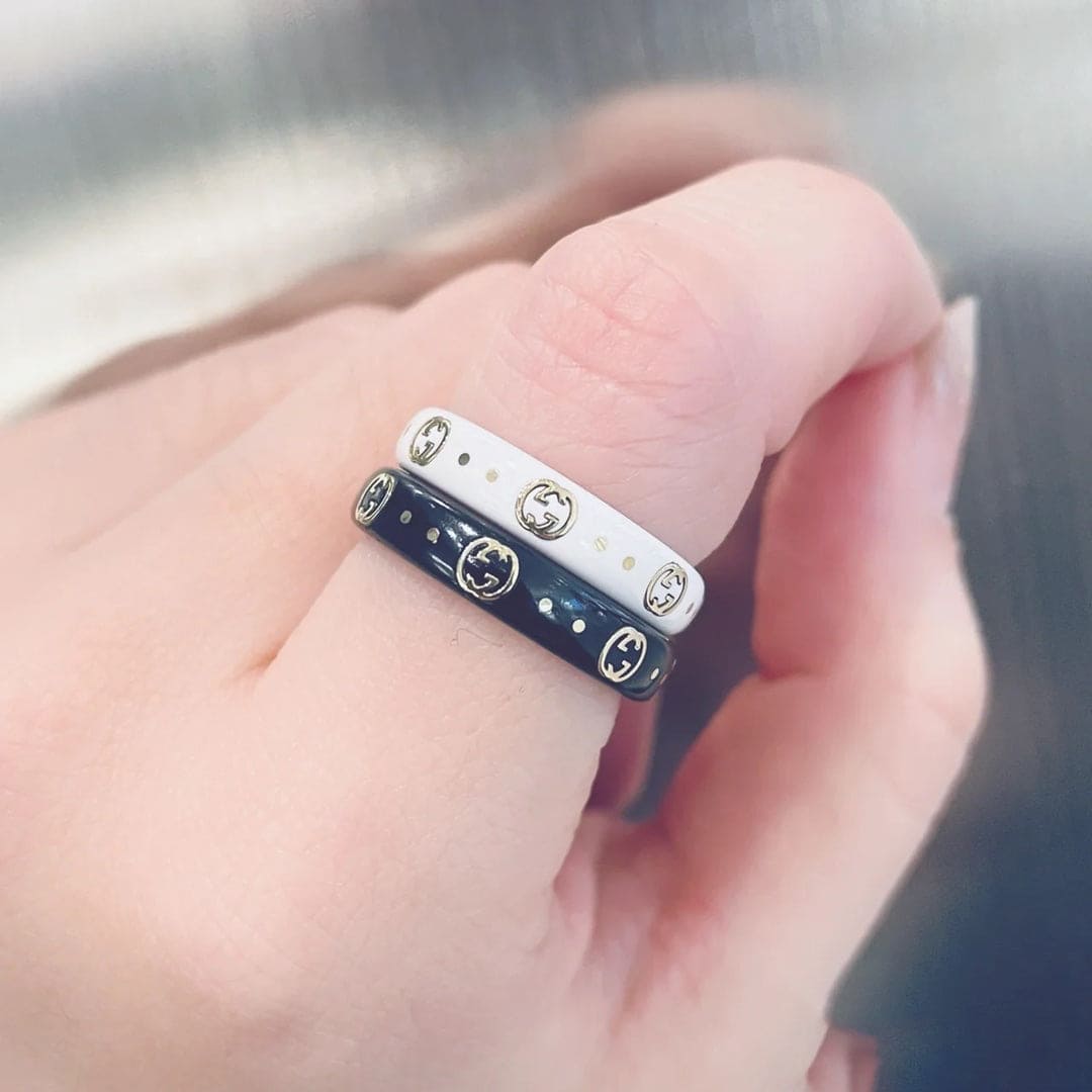 18K GG Icon White Zirconia Ring