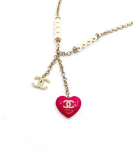 18K CC Pink Heart Diamonds Necklace