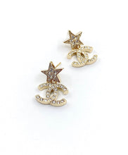 18K CC Star Diamond Earrings