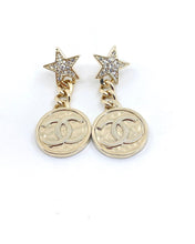 18K CC Star Vintage Earrings