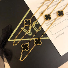 18K Vintage Alhambra Black 10 Motifs Clover Necklace