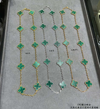 18K Vintage Alhambra Malachite 10 Motifs Necklace