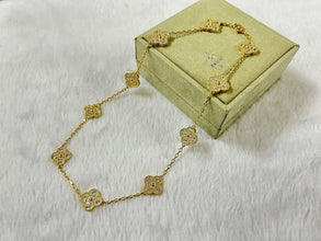 18K Vintage Alhambra Diamonds 10 Motifs Necklace