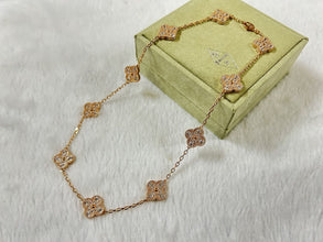 18K Vintage Alhambra Diamonds 10 Motifs Necklace