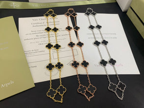 18K Vintage Alhambra Black 10 Motifs Clover Necklace