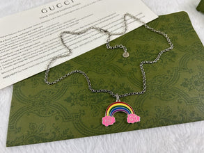 Double G Rainbow Pendant Necklace