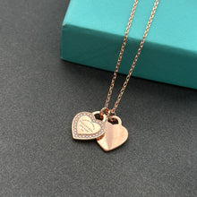 18K T Red Double Heart Diamond Necklaces
