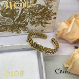 18K CD Crystal Open Cuff Bracelet