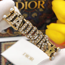 18K CD J’adior Open Cuff Crystals Bracelet