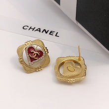 18K CC Heart Vintage Earrings