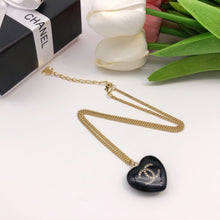 18K CC Black Heart Necklace
