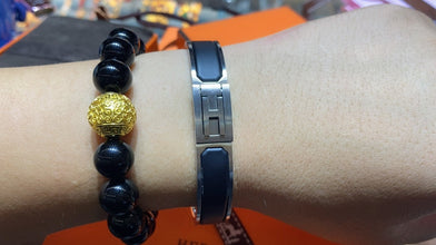 18K Jet Black H Bracelet