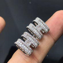 18K Pop H Diamonds Earrings