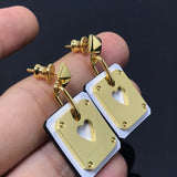 18K As De Coeur White H Earrings