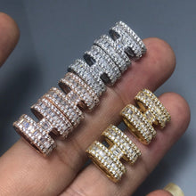 18K Pop H Diamonds Earrings