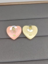 18K CC Pink & Yellow Resin Earrings