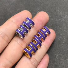 18K Mini Pop H Purple Earrings