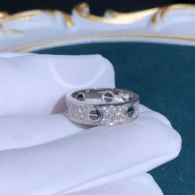 18K White Gold Love Diamonds Ceramic Ring
