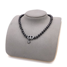 18K Dior Black Crystal Beads Necklace